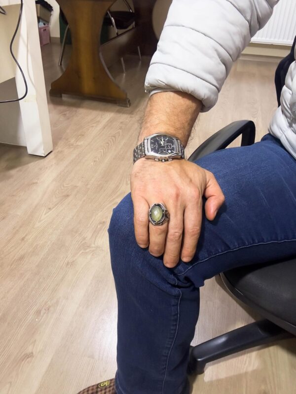 Doğal Lemon Topaz Taş Yüzük - 925 Ayar Gümüş Yüzük
