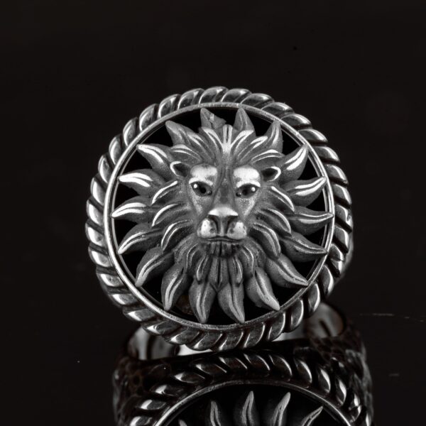Aslan Yüzük, El İşi Yüzük, Gothic Yüzük, 925 Ayar Gümüş Yüzük, Hediye için Dad, Animal Yüzük, Erkek Gümüş Yüzük