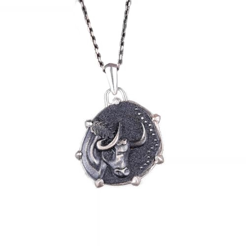925 Ayar Gümüş Tasarım Kolye Ucu - Zodiac Sign Kolye - El İşi Kolye (Taurus) — KAMBO 925 ayar gümüş el yapımı takı (görsel 2)