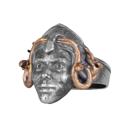 KAMBO 925 Ayar Gümüş Medusa Başlı Erkek Yüzük – El Yapımı Mitolojik Gotik Yüzük (Altın Kaplama) — KAMBO 925 ayar gümüş el yapımı takı (görsel 2)