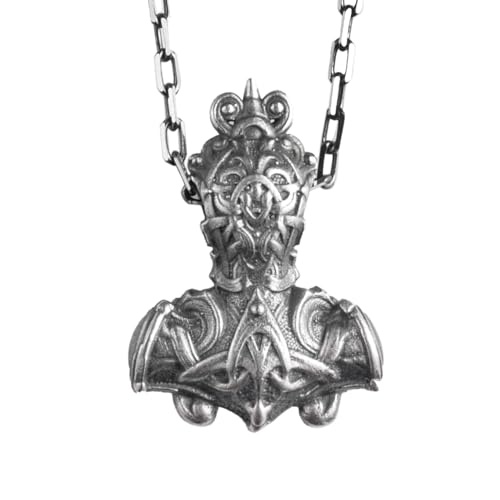 KAMBO Thor'un Çekici Mjölnir Kolye Kolye Erkekler için – 925 Ayar Gümüş Zincirli Viking İskandinav Muska – El Yapımı İskandinav Mitoloji Takı — KAMBO 925 ayar gümüş el yapımı takı (görsel 2)